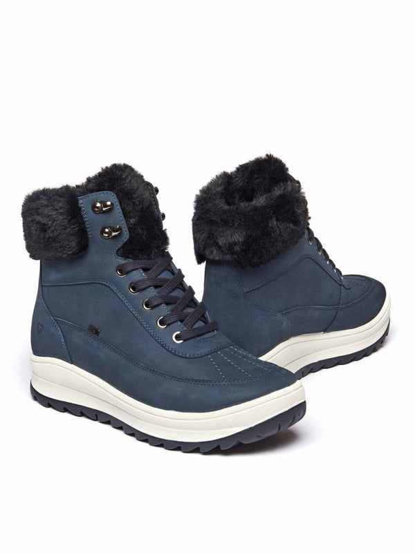 Blue Water resistant lace-up ankle boots - HEERUP INDIGO