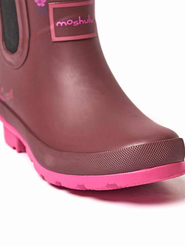 Blue Faux-fur lined short wellies - SPLOSH INDIGO TONAL FLORAL