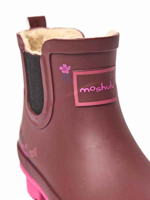 Blue Faux-fur lined short wellies - SPLOSH INDIGO TONAL FLORAL