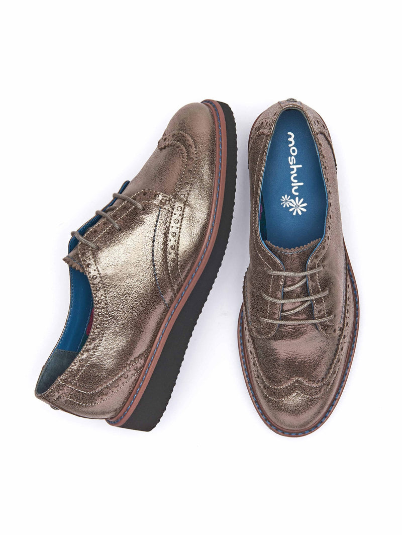 Metallic leather metallic brogues - SEGOVIA BRONZE METALLIC