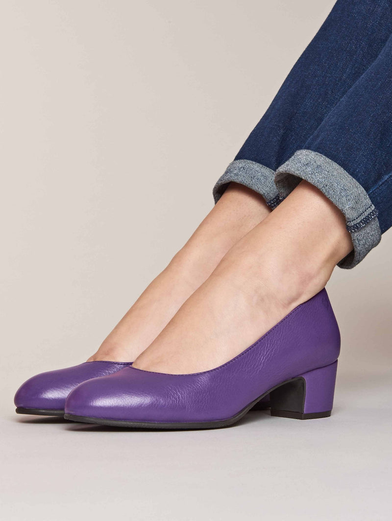 Purple block heel court shoes - KEEL ROYAL PURPLE