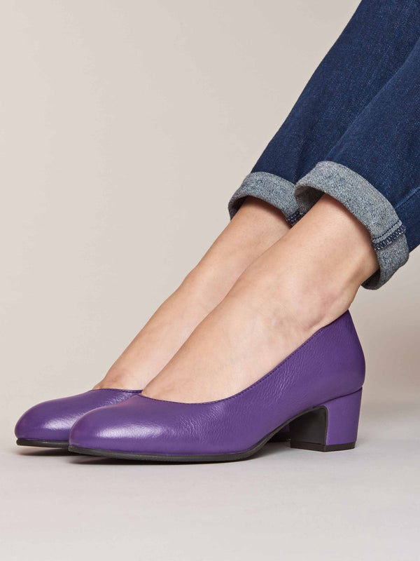 Purple block heel court shoes - KEEL ROYAL PURPLE