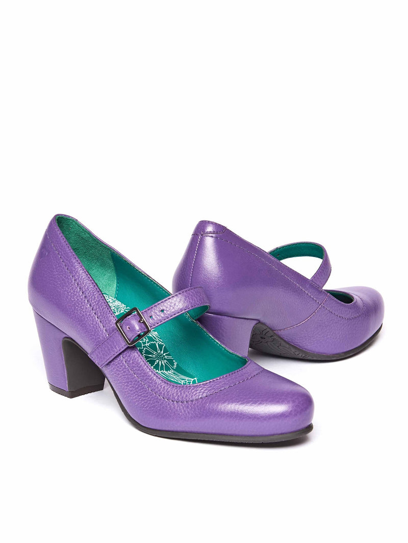 Purple Mary Jane leather bar shoes - BIAMBI ROYAL PURPLE
