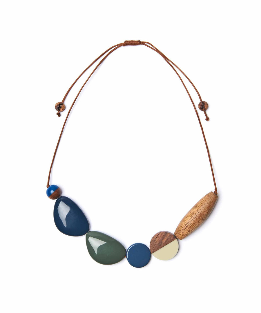 BALOCHI NECKLACE AEGEAN BLUE TONES