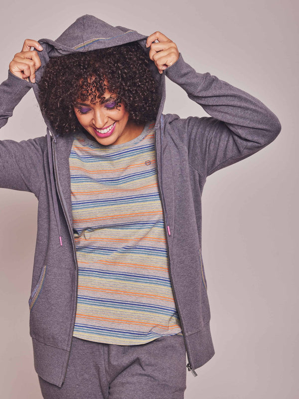 DOZE HOODED SWEAT SLATE MARL