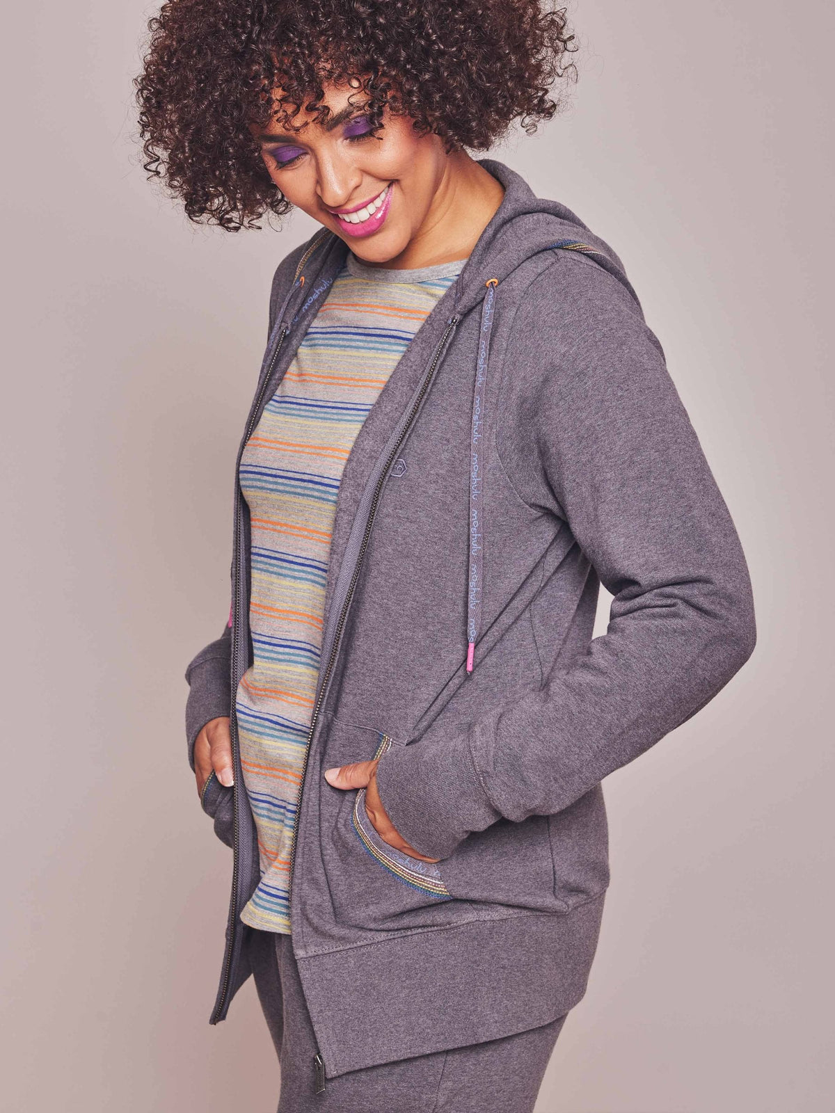 DOZE HOODED SWEAT SLATE MARL