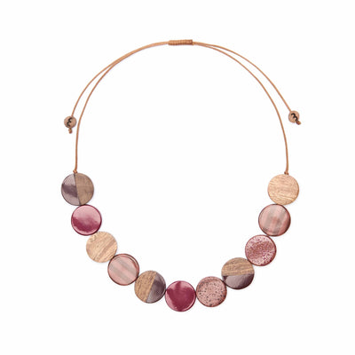 ANGELOU NECKLACE RASPBERRY TONES