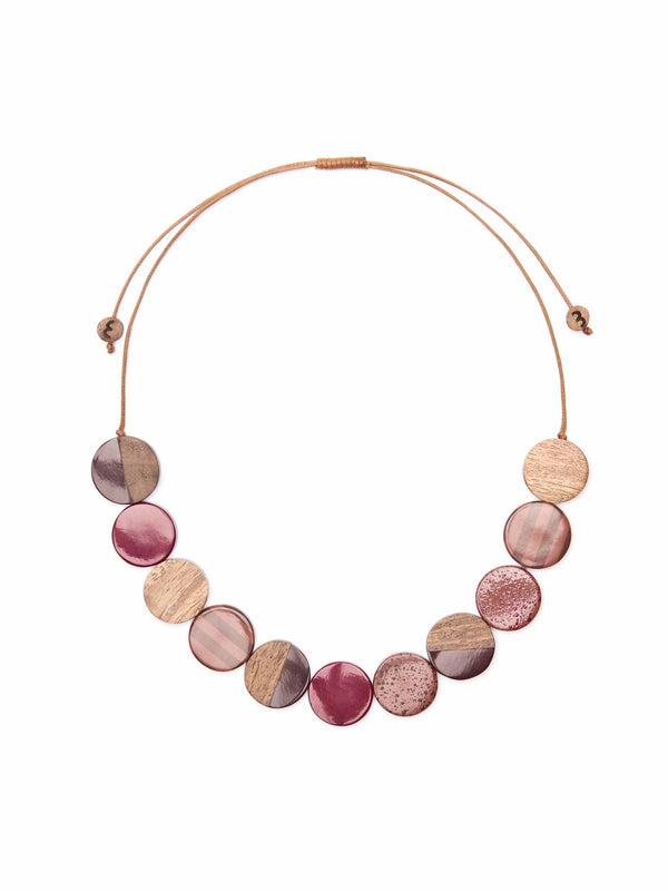ANGELOU NECKLACE RASPBERRY TONES