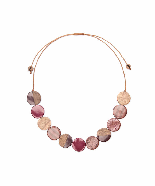 ANGELOU NECKLACE RASPBERRY TONES