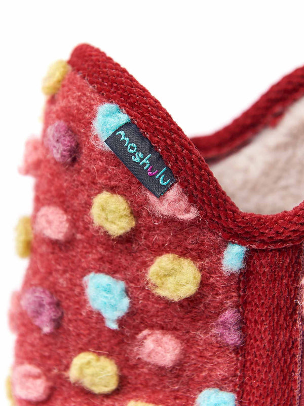 Grey spotty bootie slippers - FIRESIDE 2 SLATE