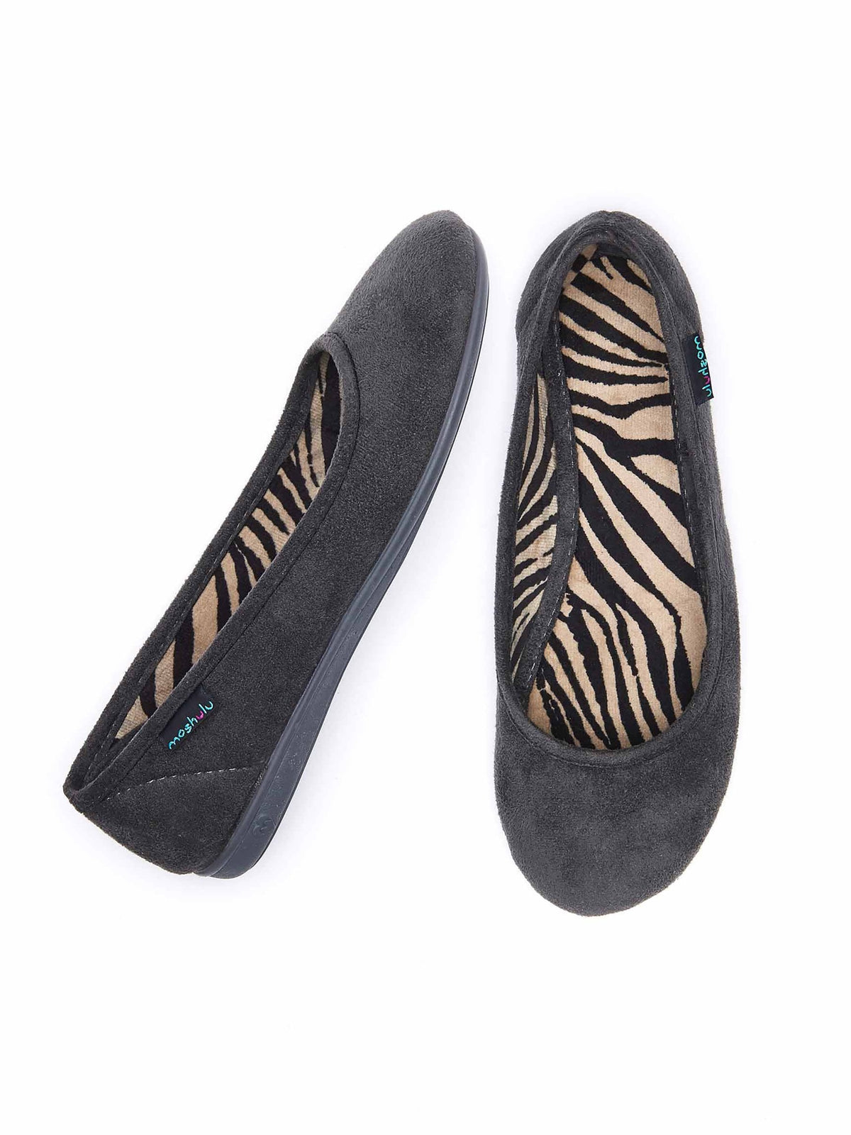 Grey textile ballerina slippers - BANOFFEE 2 GREY