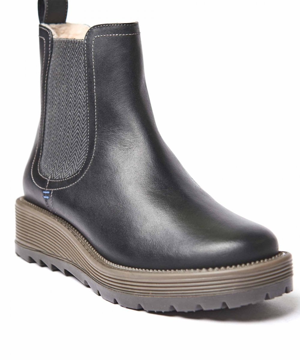 Black leather ankle boots - KOS BLACK