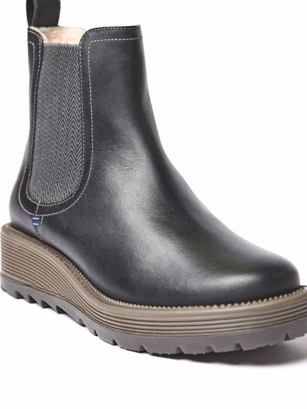 Black leather ankle boots - KOS BLACK