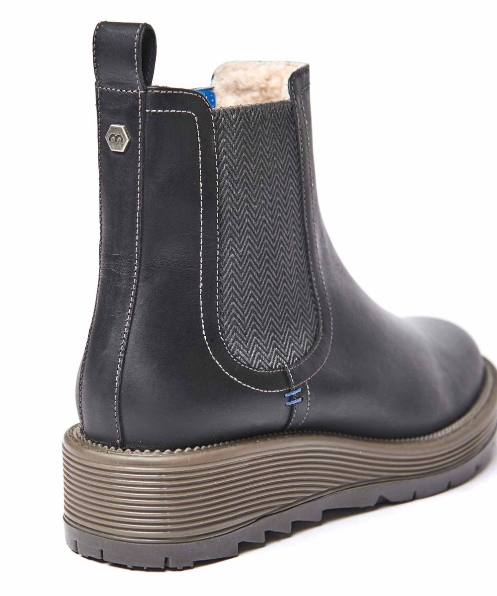 Black leather ankle boots - KOS BLACK