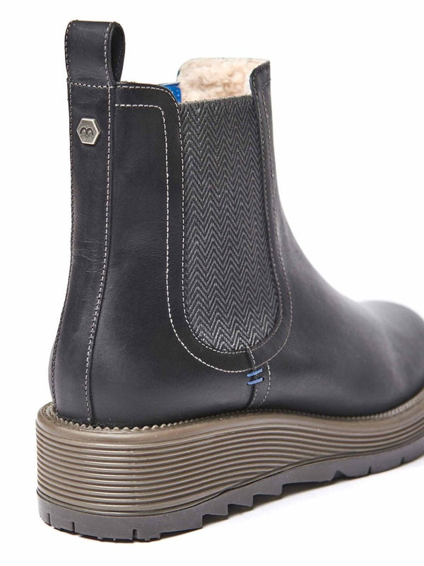 Black leather ankle boots - KOS BLACK