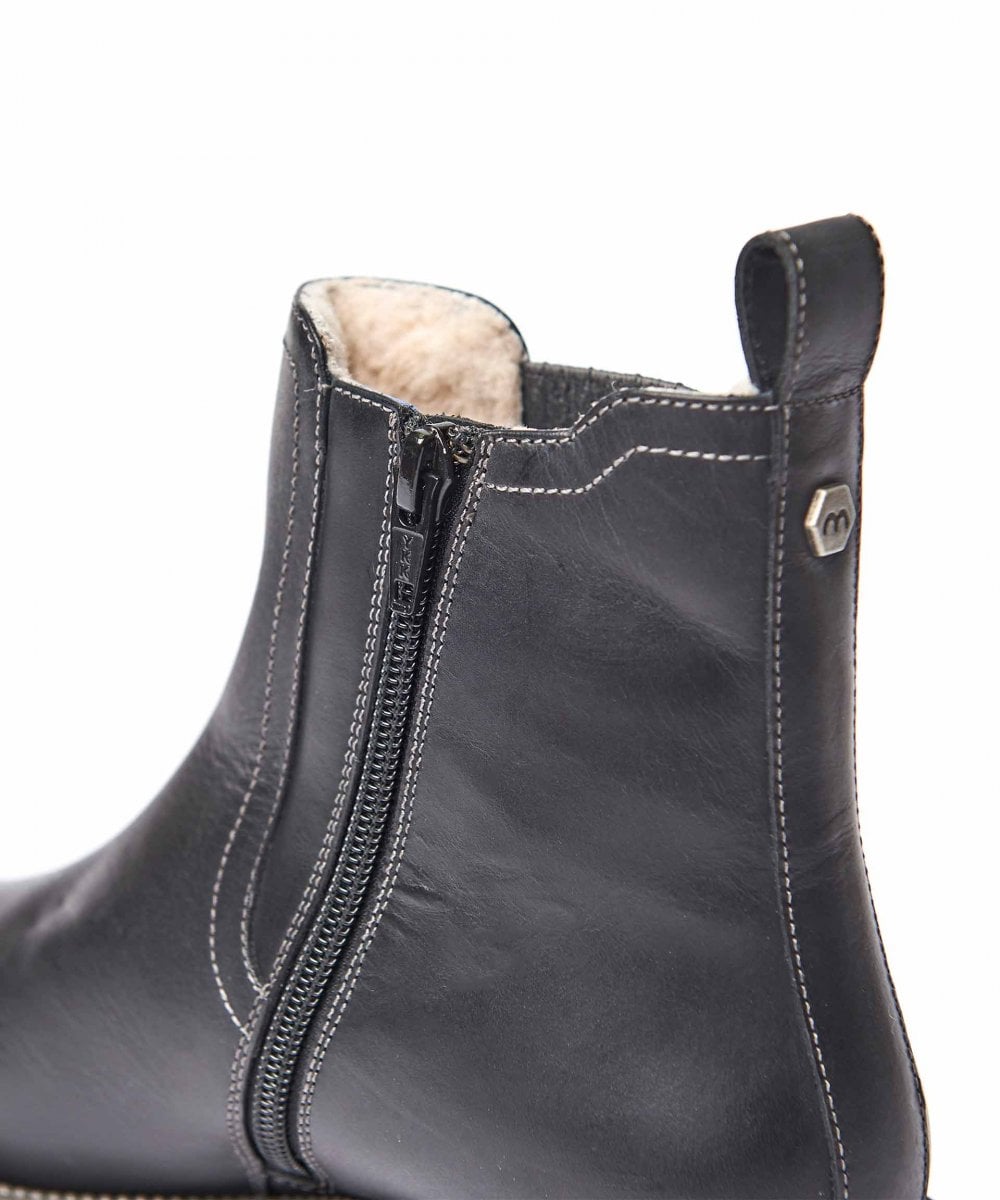 Black leather ankle boots - KOS BLACK