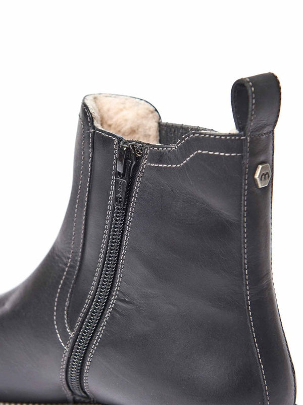 Black leather ankle boots - KOS BLACK