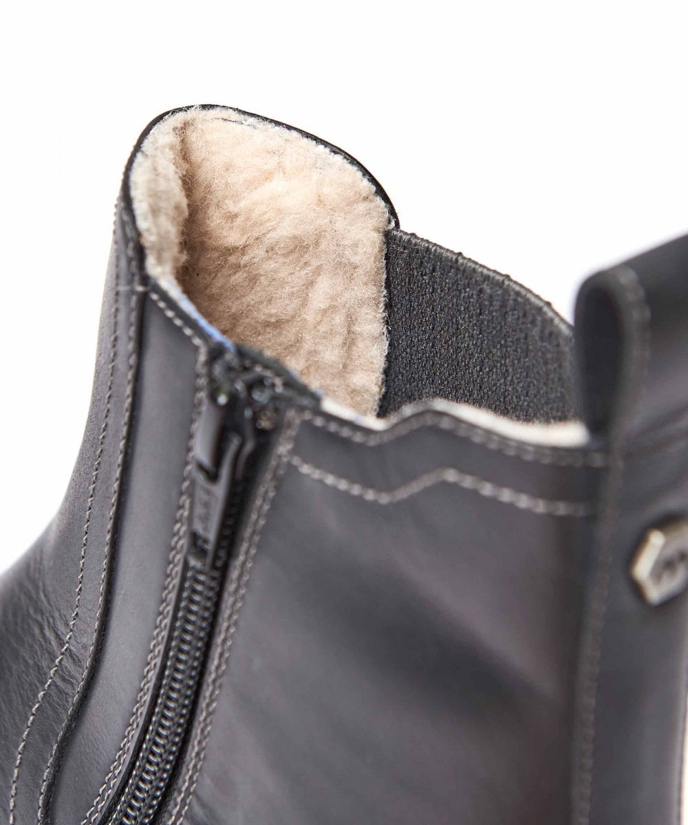 Black leather ankle boots - KOS BLACK