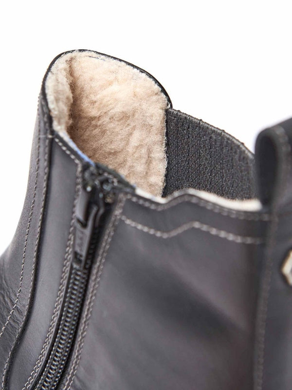 Black leather ankle boots - KOS BLACK