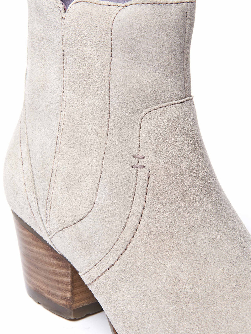 Grey western inspired heeled ankle boots - MORISOT PEBBLE GREY