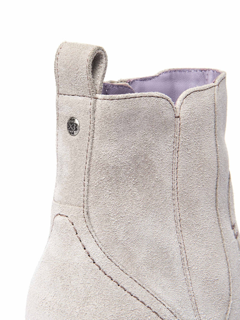 Grey western inspired heeled ankle boots - MORISOT PEBBLE GREY