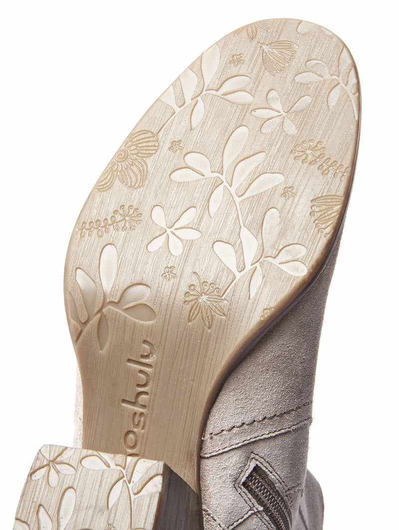 Grey western inspired heeled ankle boots - MORISOT PEBBLE GREY