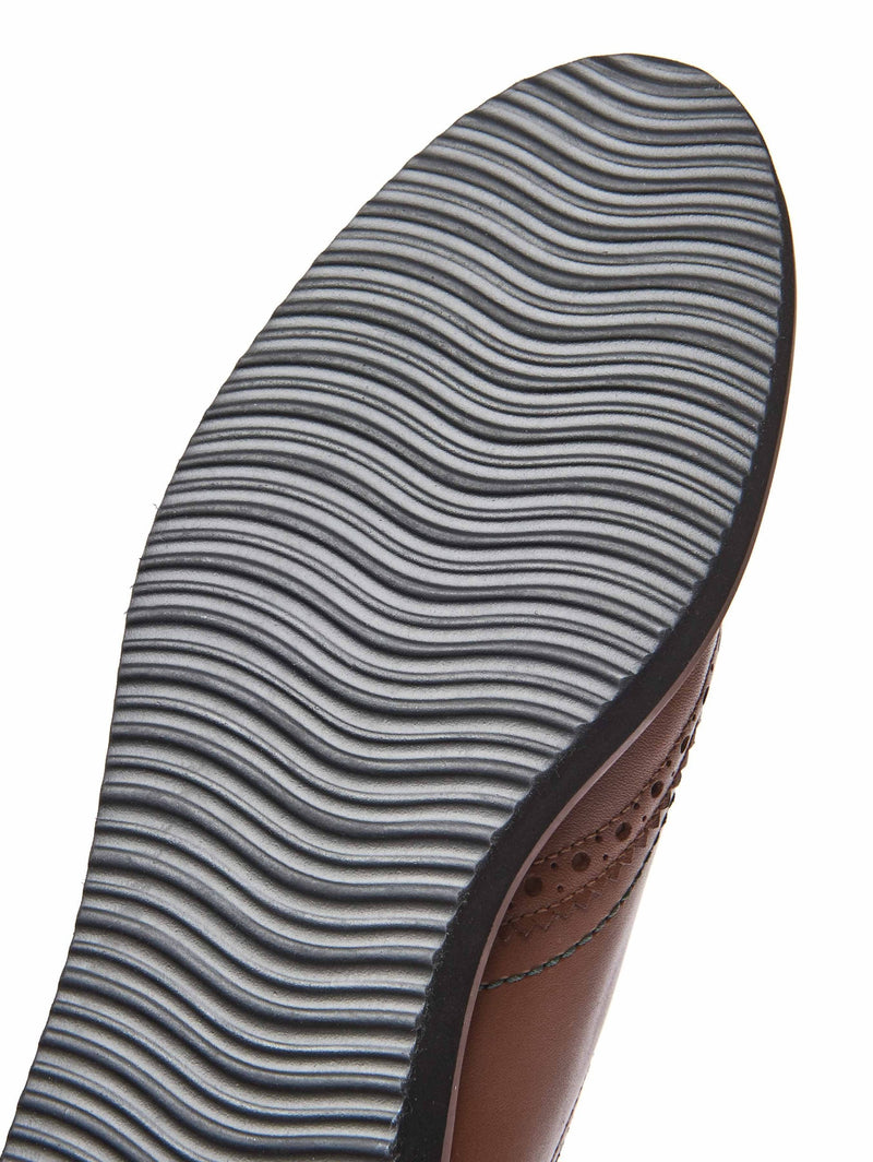 Brown leather metallic brogues - SEGOVIA TAN