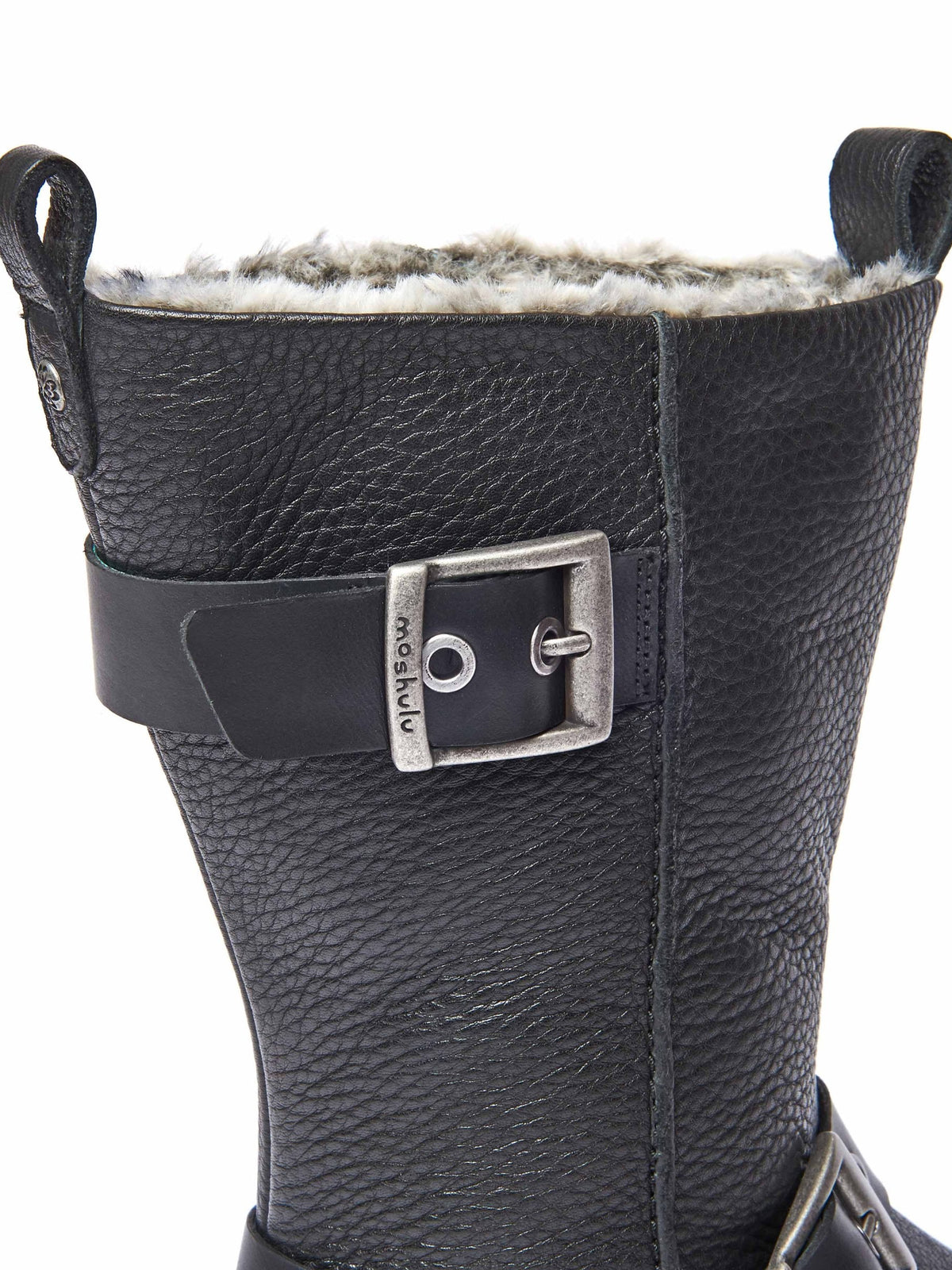 Black Mid-length biker boots - SHERALD BLACK