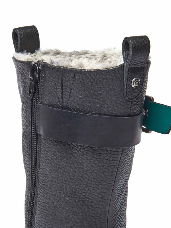 Black Mid-length biker boots - SHERALD BLACK