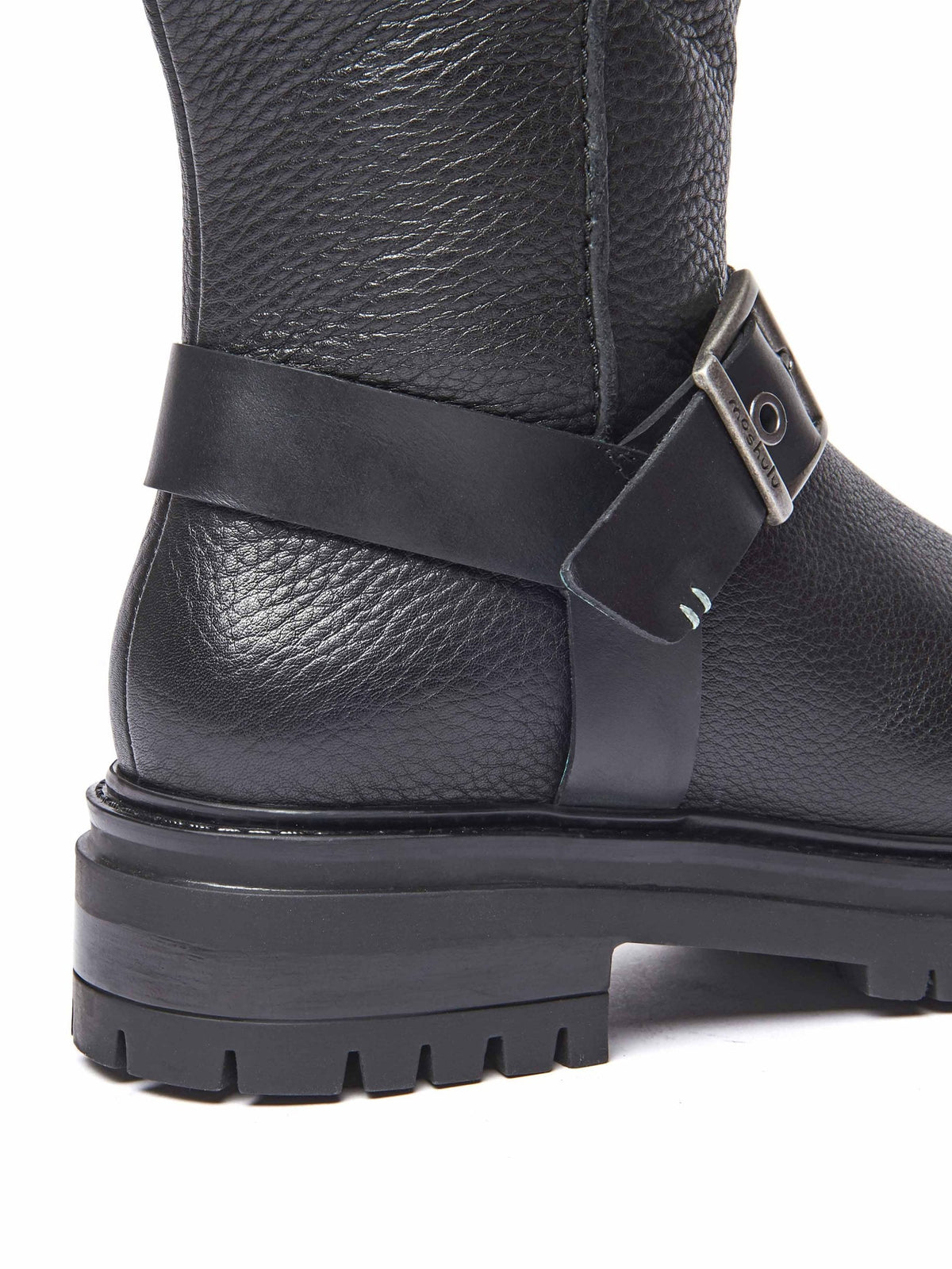 Black Mid-length biker boots - SHERALD BLACK