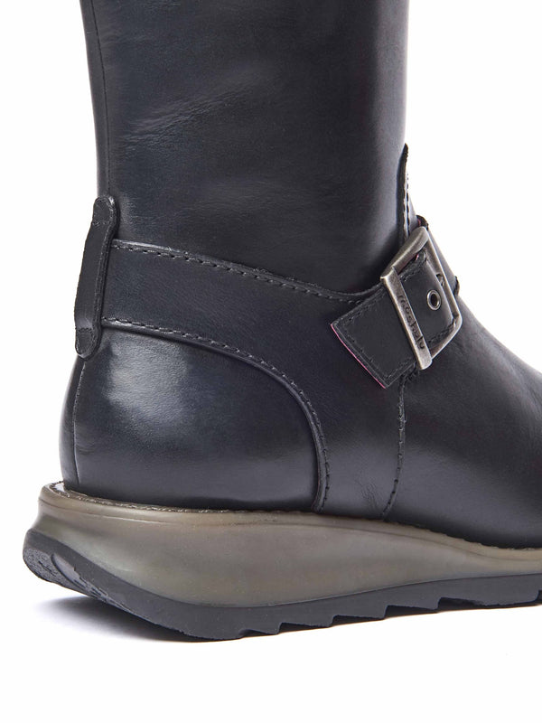 Blue long leather wedge boots - STARGAZER NAVY