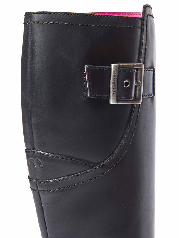 Blue long leather wedge boots - STARGAZER NAVY