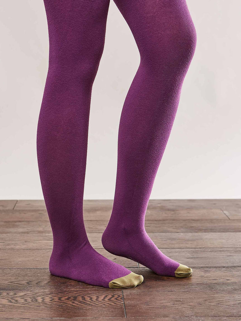 Purple ladies colour block tights - CREAM PUFF PURPLE