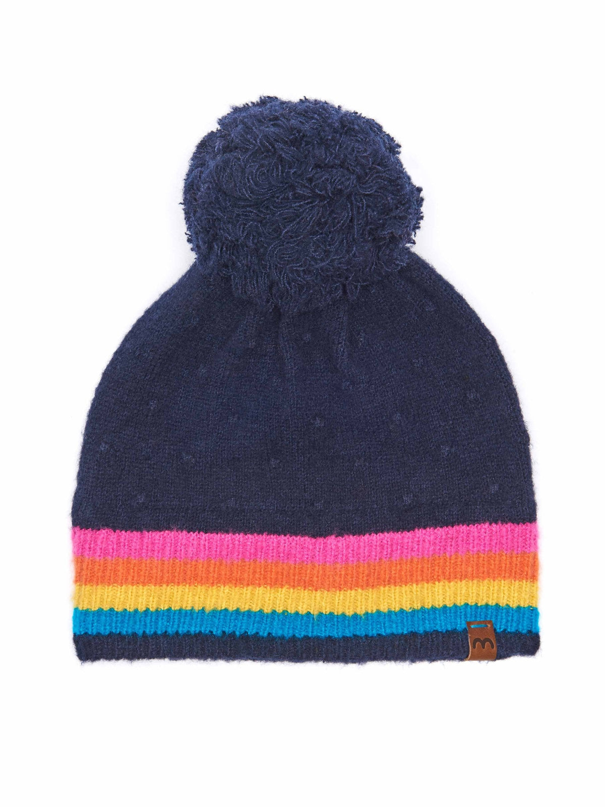 Multi / Blue ladies' rainbow bobble hat - BEIRA HAT INDIGO RAINBOW