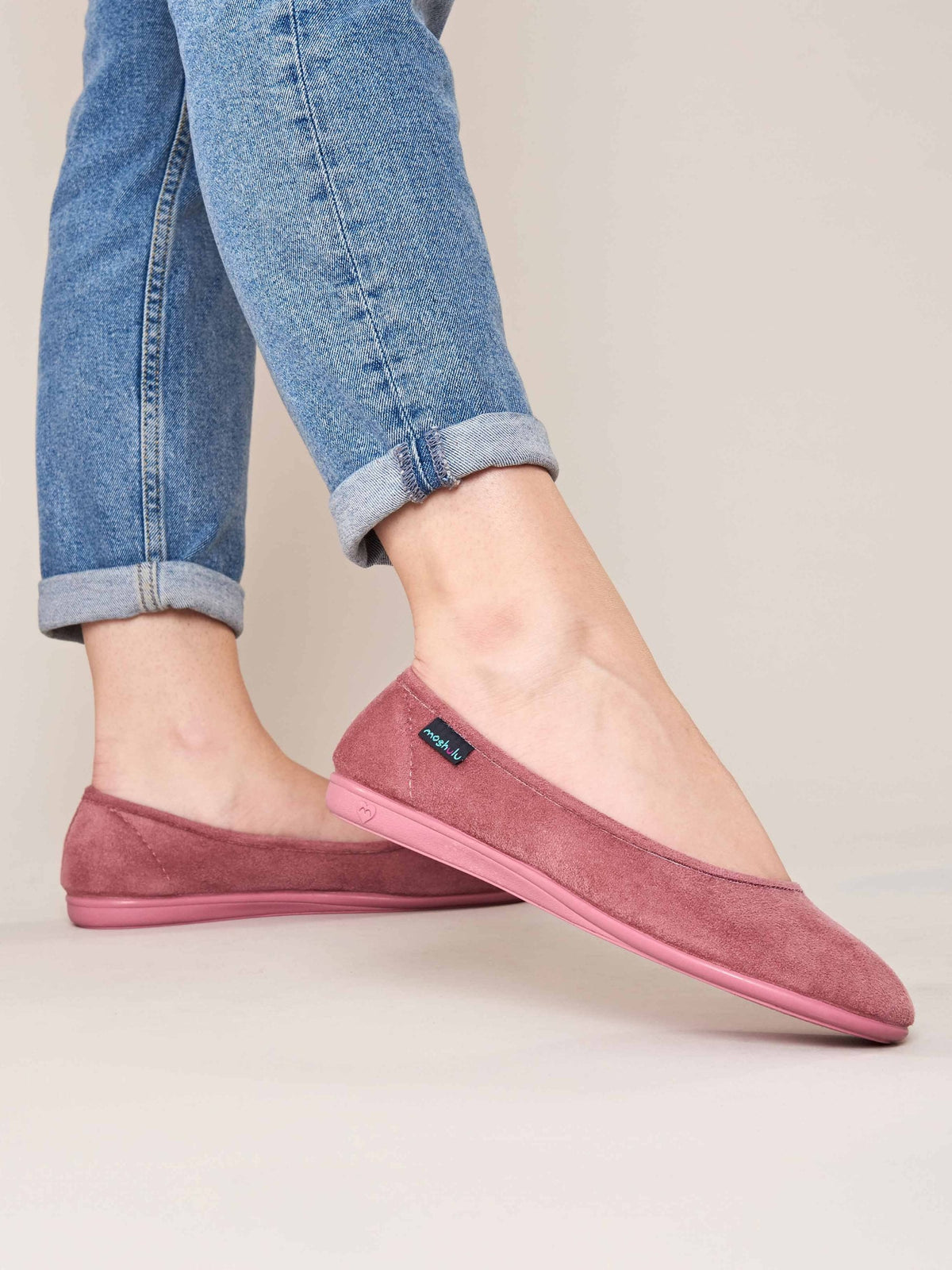 Pink textile ballerina slippers - BANOFFEE 2 BLUSH
