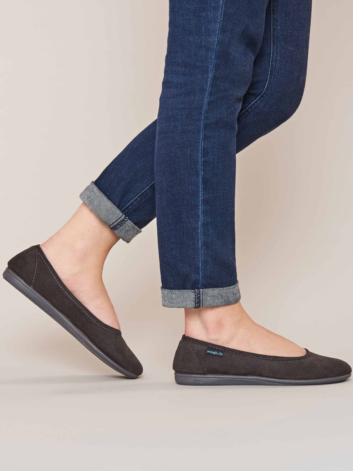 Grey textile ballerina slippers - BANOFFEE 2 GREY