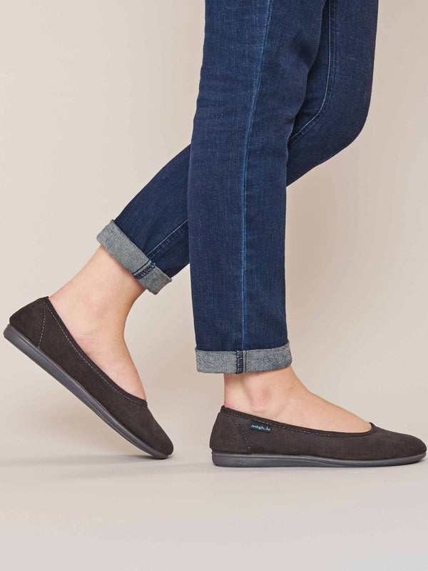 Grey textile ballerina slippers - BANOFFEE 2 GREY