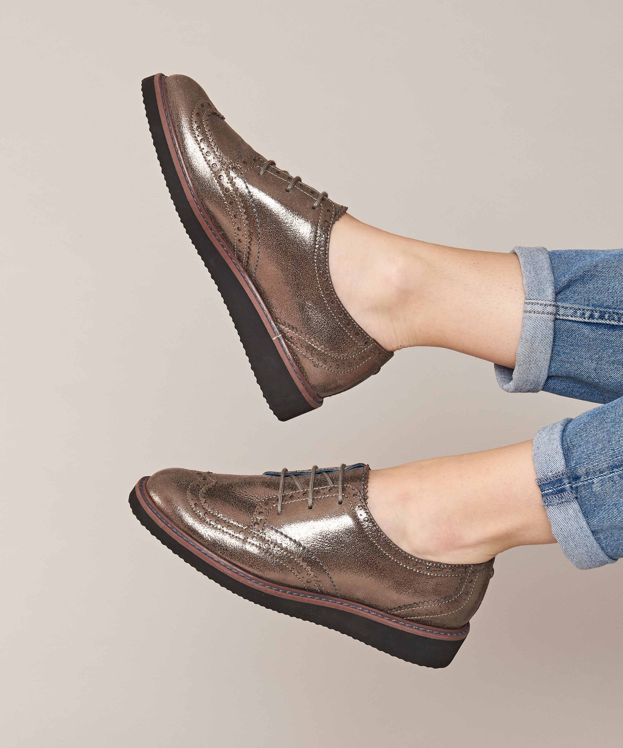 SEGOVIA BRONZE METALLIC | Metallic leather metallic brogues