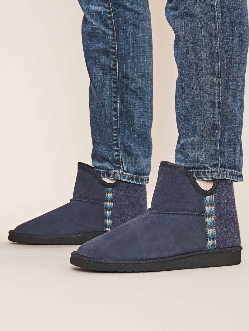 Blue men's slipper boots - KALTER NAVY