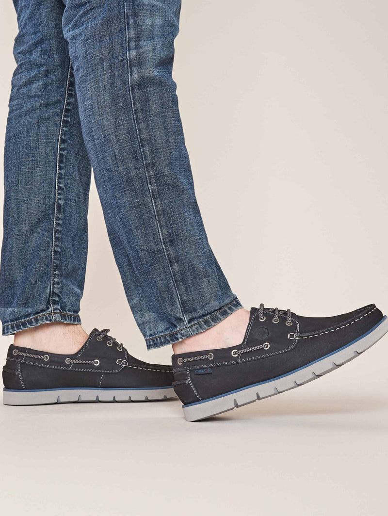 Blue men's deck shoes - OXENHOPE INDIGO