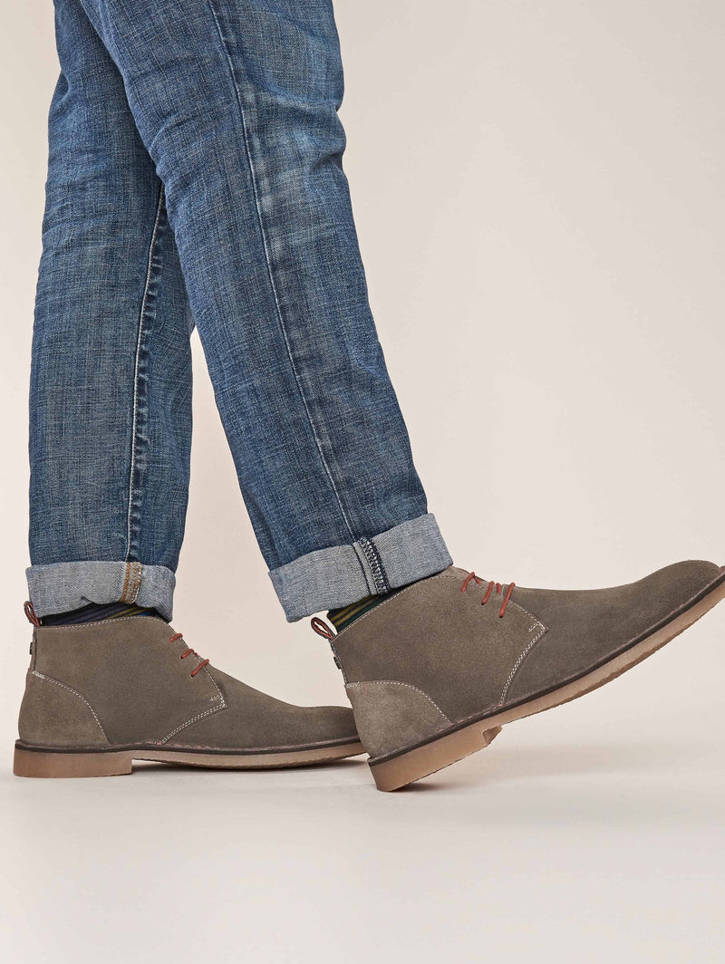 Neutral / Grey men's desert boot - CHASSIS GREY SUEDE