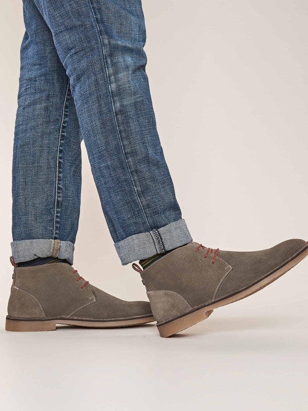 Neutral / Grey men's desert boot - CHASSIS GREY SUEDE