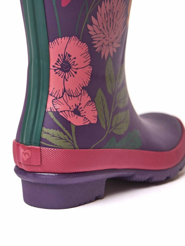 Blue colourful mid-length wellies - DOWNPOUR INDIGO STRIPE