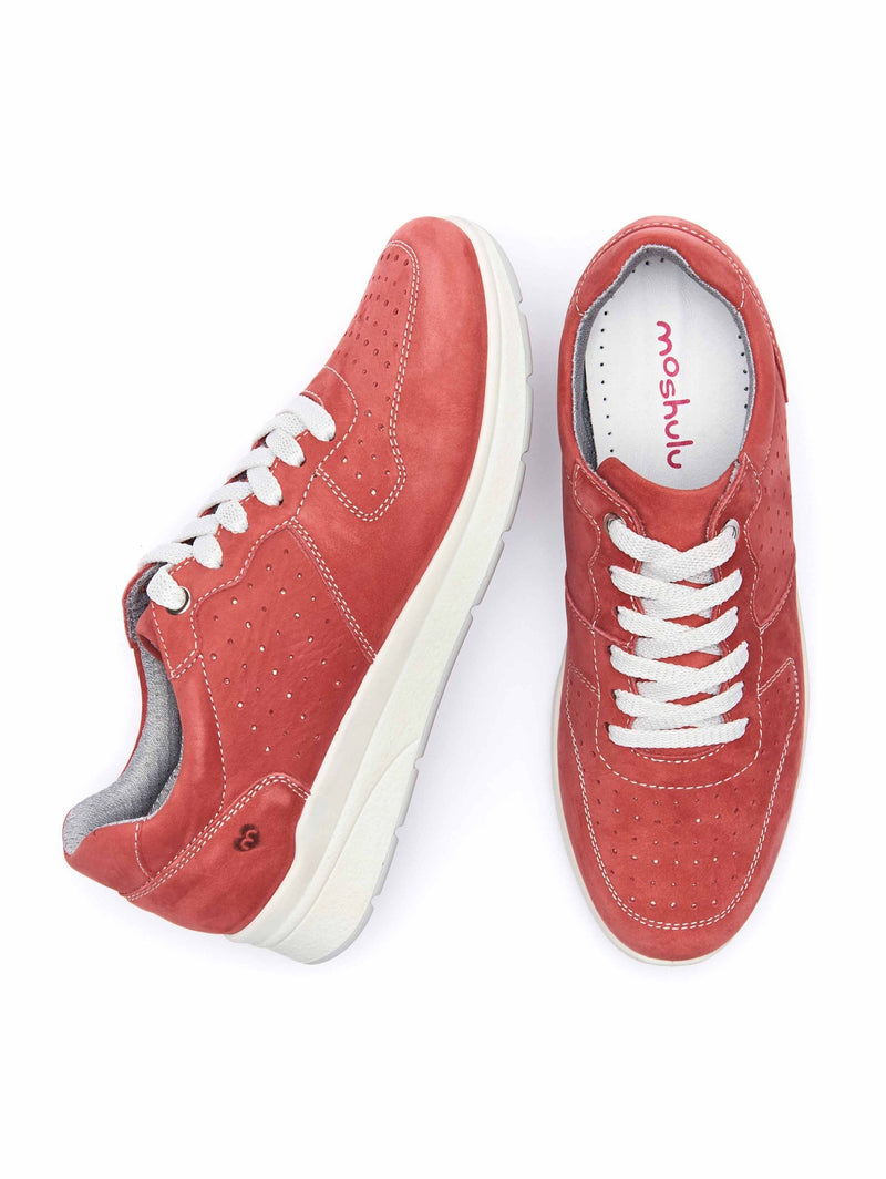 Red Colourful nubuck trainer pumps - KAZOO LIPSTICK RED