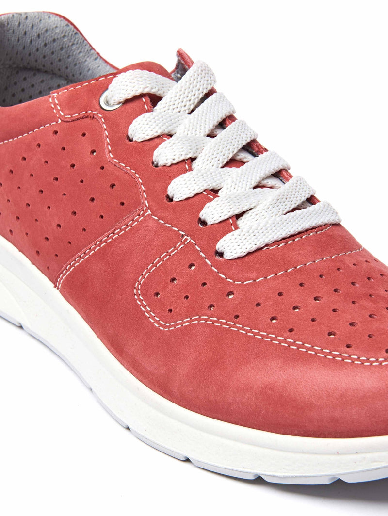 Red Colourful nubuck trainer pumps - KAZOO LIPSTICK RED