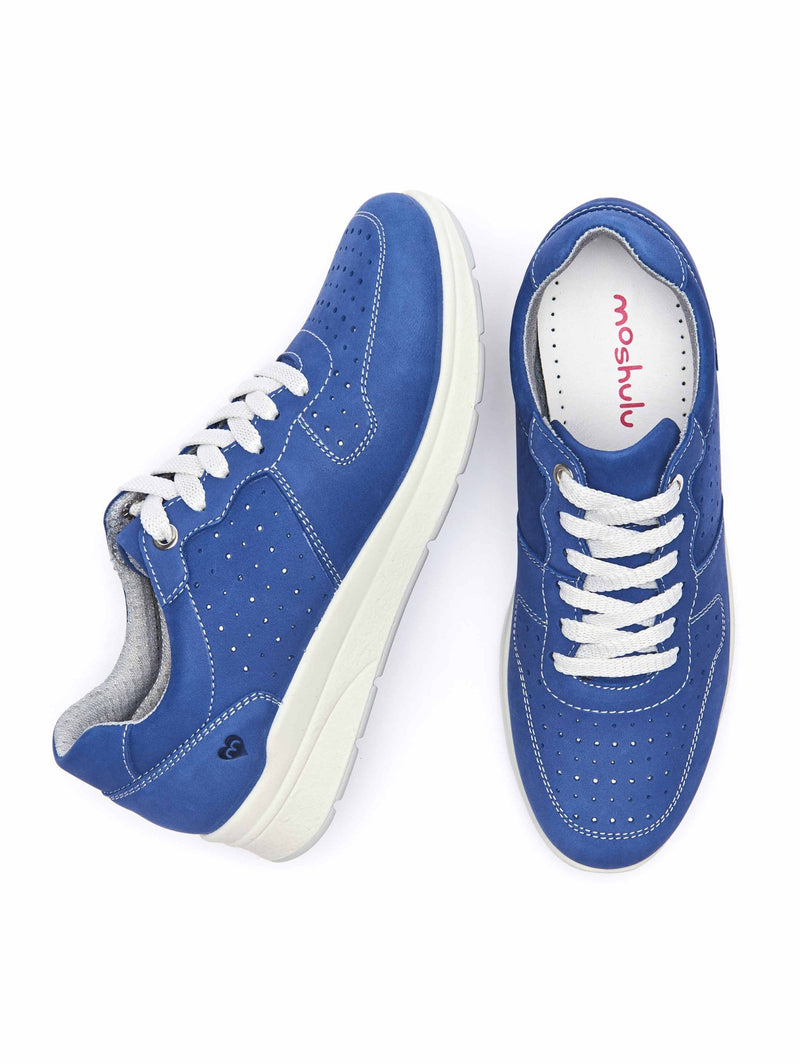 Blue Colourful nubuck trainer pumps - KAZOO COBALT BLUE
