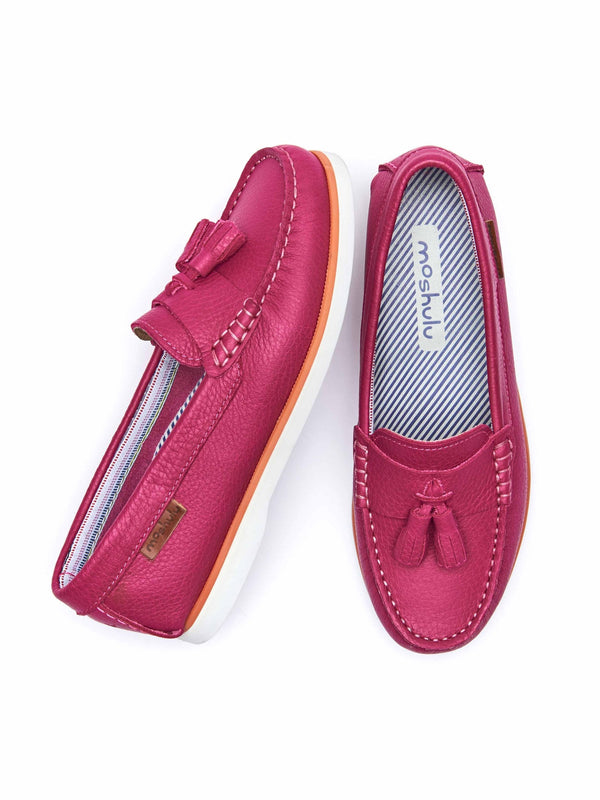 Pink ladies' moccasin loafer - MAENPORTH FUCHSIA PINK