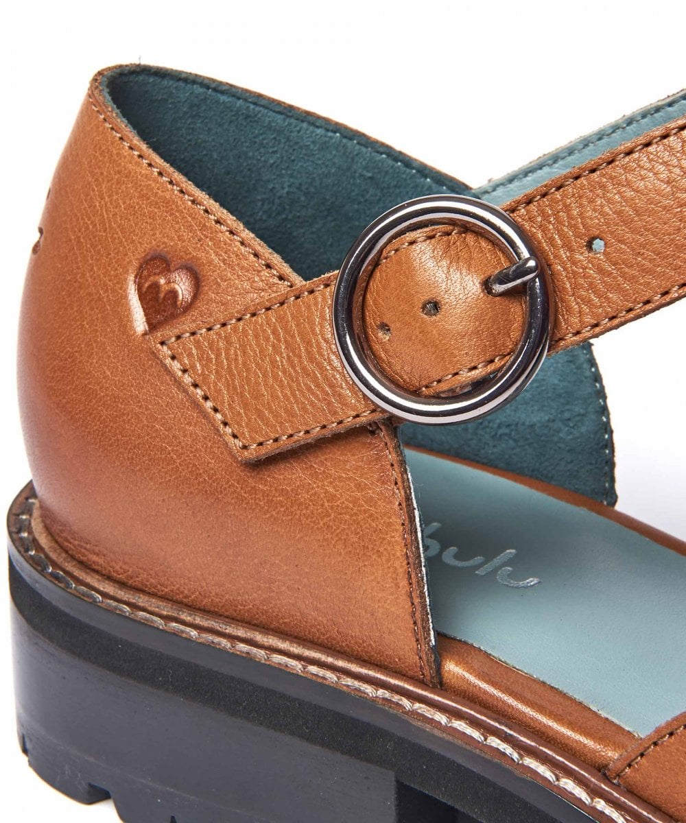 Blue Leather T-bar shoes - MARAZION INDIGO