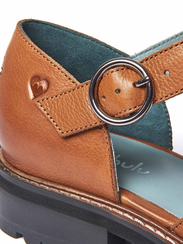 Blue Leather T-bar shoes - MARAZION INDIGO