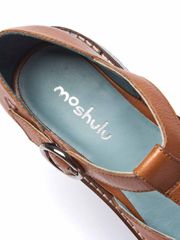 Blue Leather T-bar shoes - MARAZION INDIGO